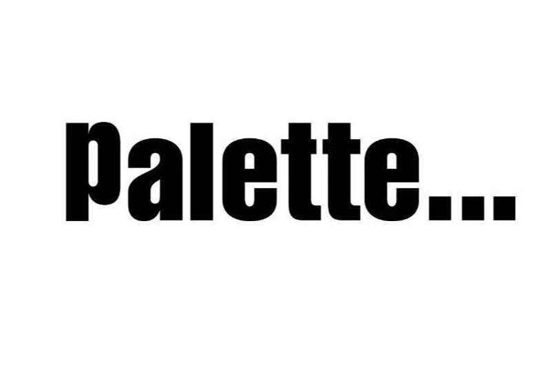 Le mot "palette..." en grosses lettres noires sur un fond blanc.