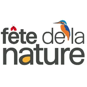 Logo de la fête de la nature avec un insecte stylisé et un oiseau