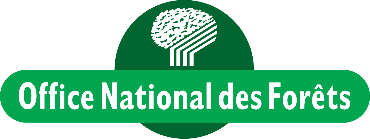 Logo de l'Office National des Forêts avec un arbre stylisé et le texte "Office National des Forêts" en blanc sur un fond vert.