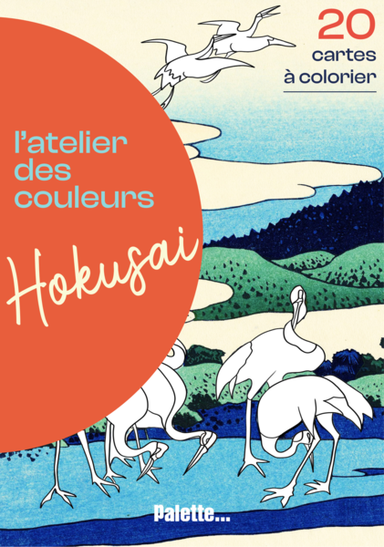 Couverture d'un livre pour enfants avec illustration de trois grues dans un paysage naturel avec des montagnes, un lac et un ciel avec des oiseaux en vol, au style coloré et simple.