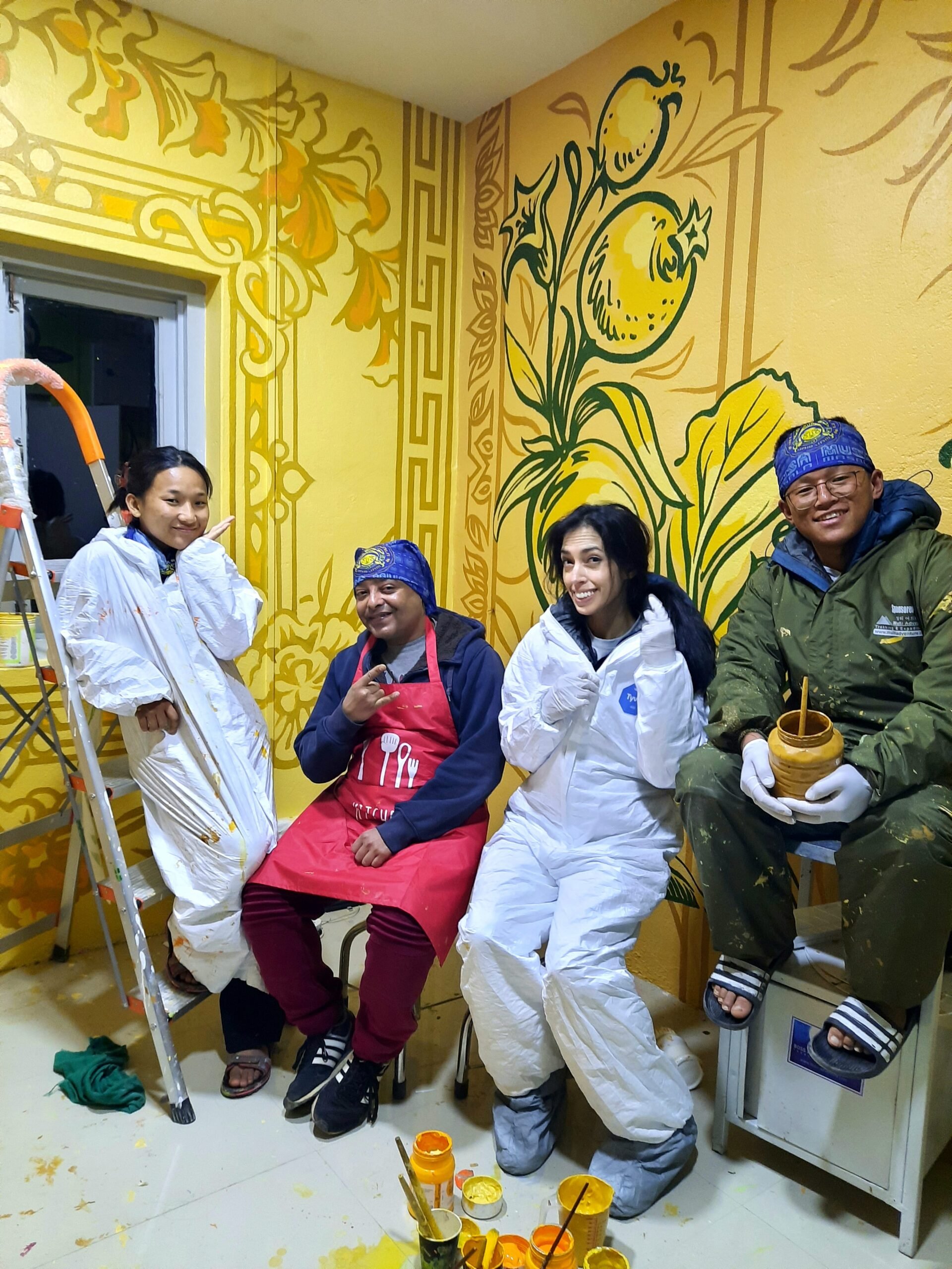 Painting Party at the Wongchhu Sherpa Memorial Hospital