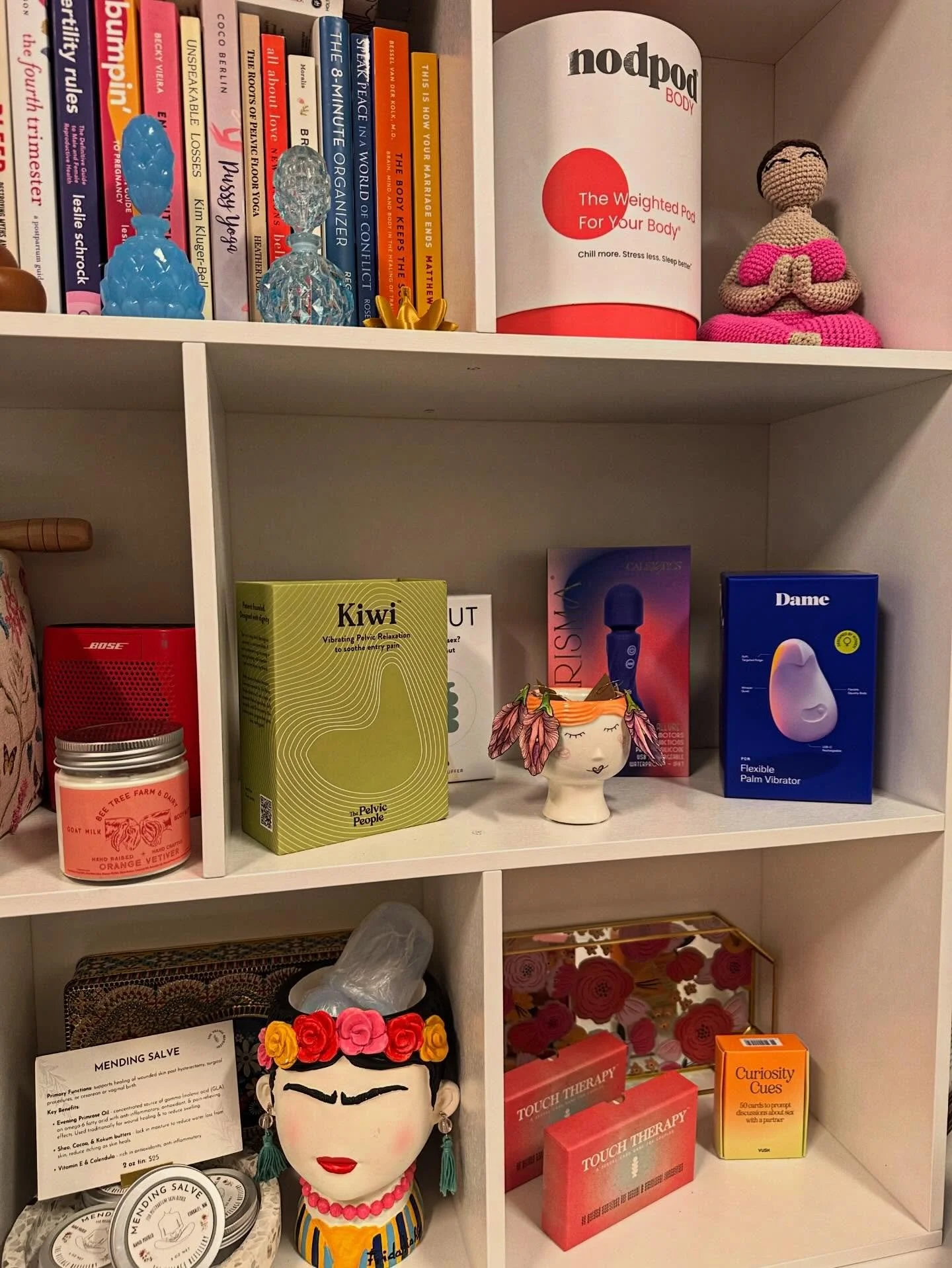 This corner is a quiet ecosystem of care. It&rsquo;s tactile, sensory, creative. It speaks to being imperfect, messy, and alive. It&rsquo;s the energy I try to bring to every client: a room where your body, your curiosity, your small joys and struggl