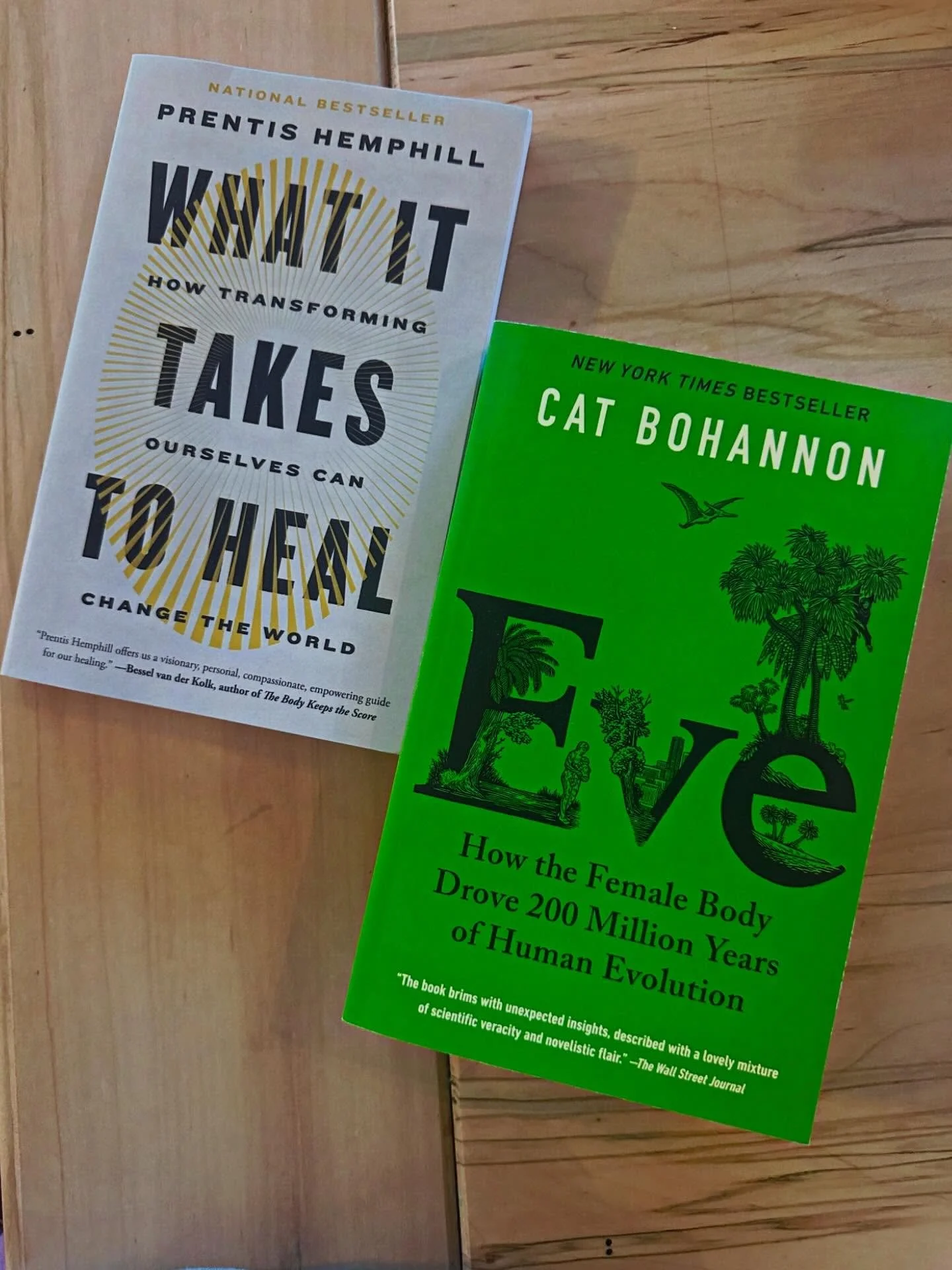 WHAT I&rsquo;M READING: 

One is for a book club I&rsquo;m in (Eve), one is my choice (What it Takes to Heal) and I&rsquo;m absolutely stoked about both. 

@prentishemphill was also very recently on the latest @movdpodcast. They spoke so beautifully 