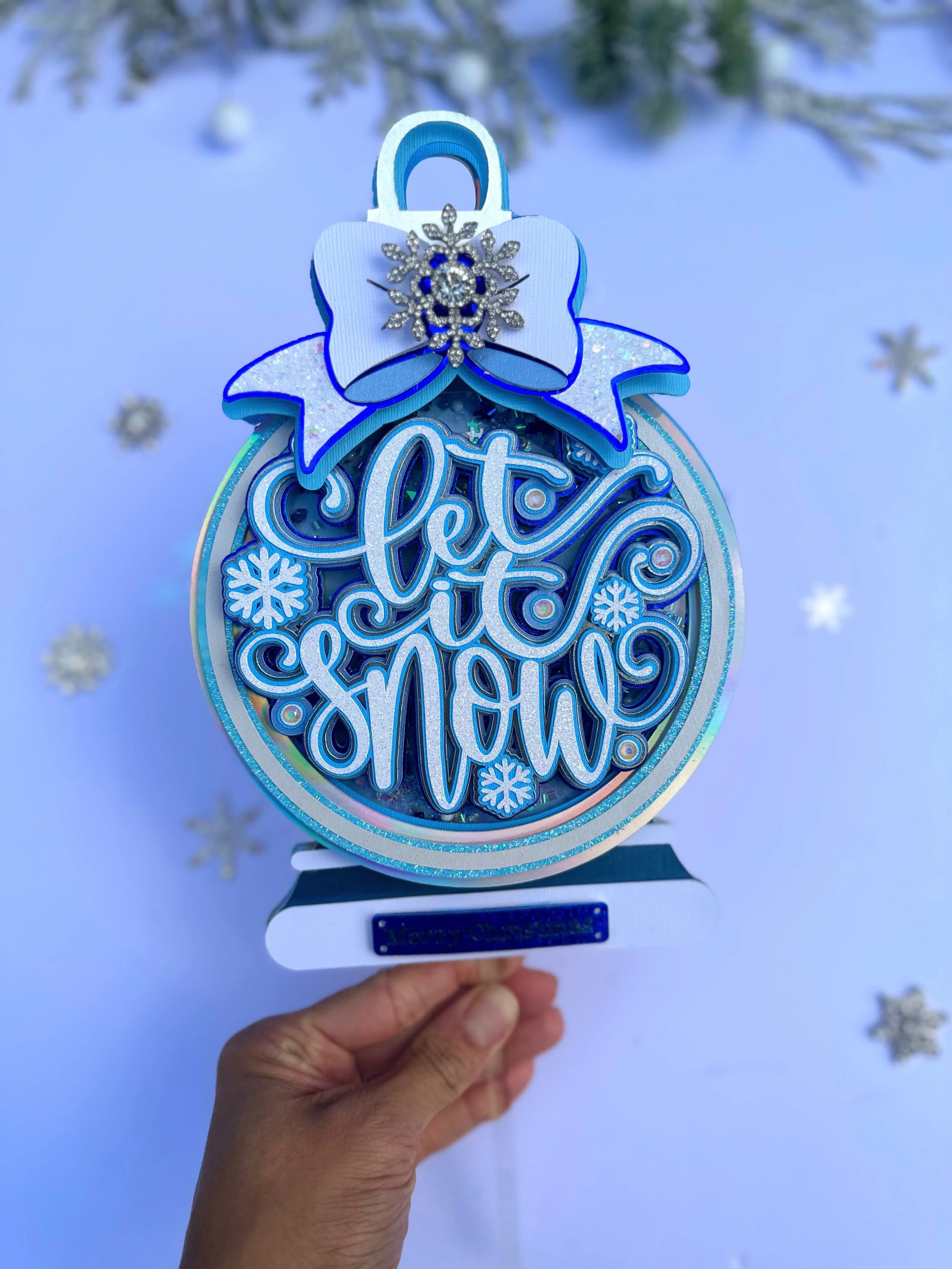 snow globe shaker cake topper 