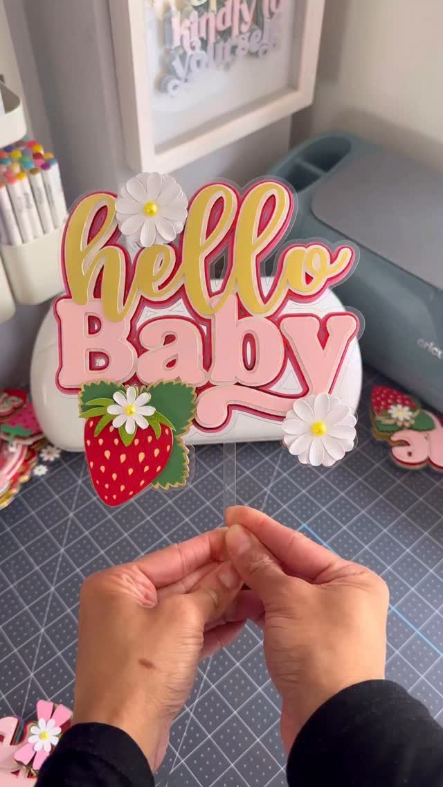 AD l Strawberry Themed Baby Shower Cake Topper πβ€οΈ
You can find this design to try on my Cricut Design Space Profile π
#sweetevedesigns #cricutmade #cricutuk #caketopper #cricutcaketopper #babyshowercaketopper #babyshowerideas #strawberrycaketopp