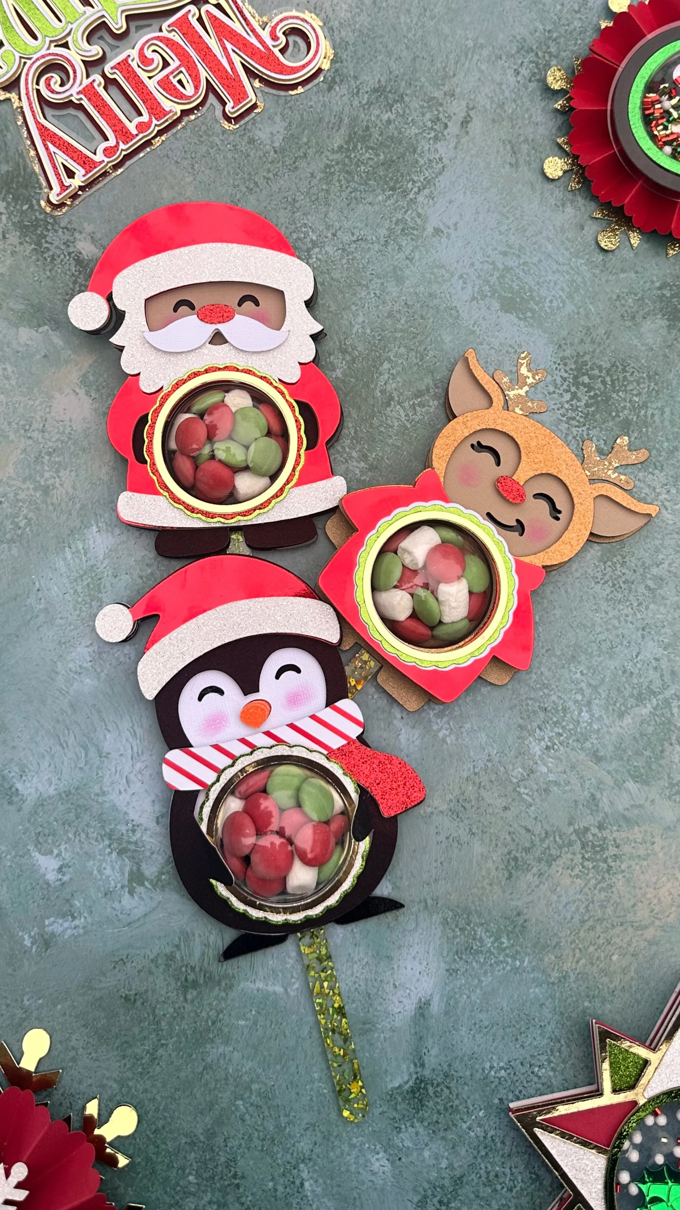 Christmas candy holder cupcake toppers