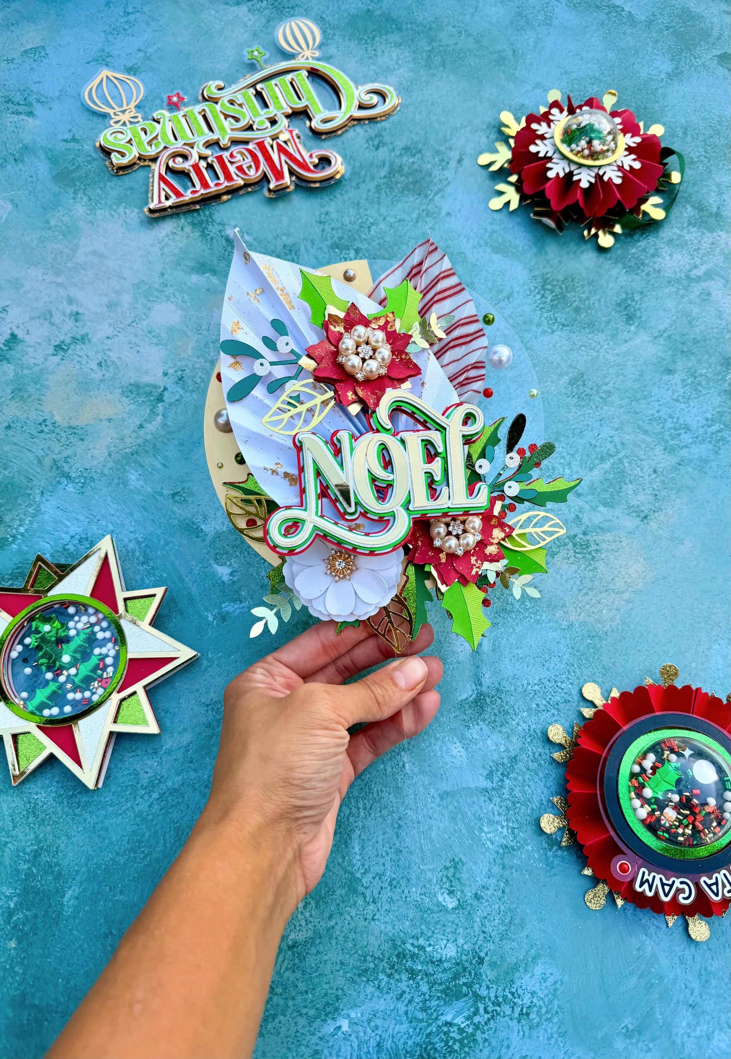 Noel Paper flower cake topper