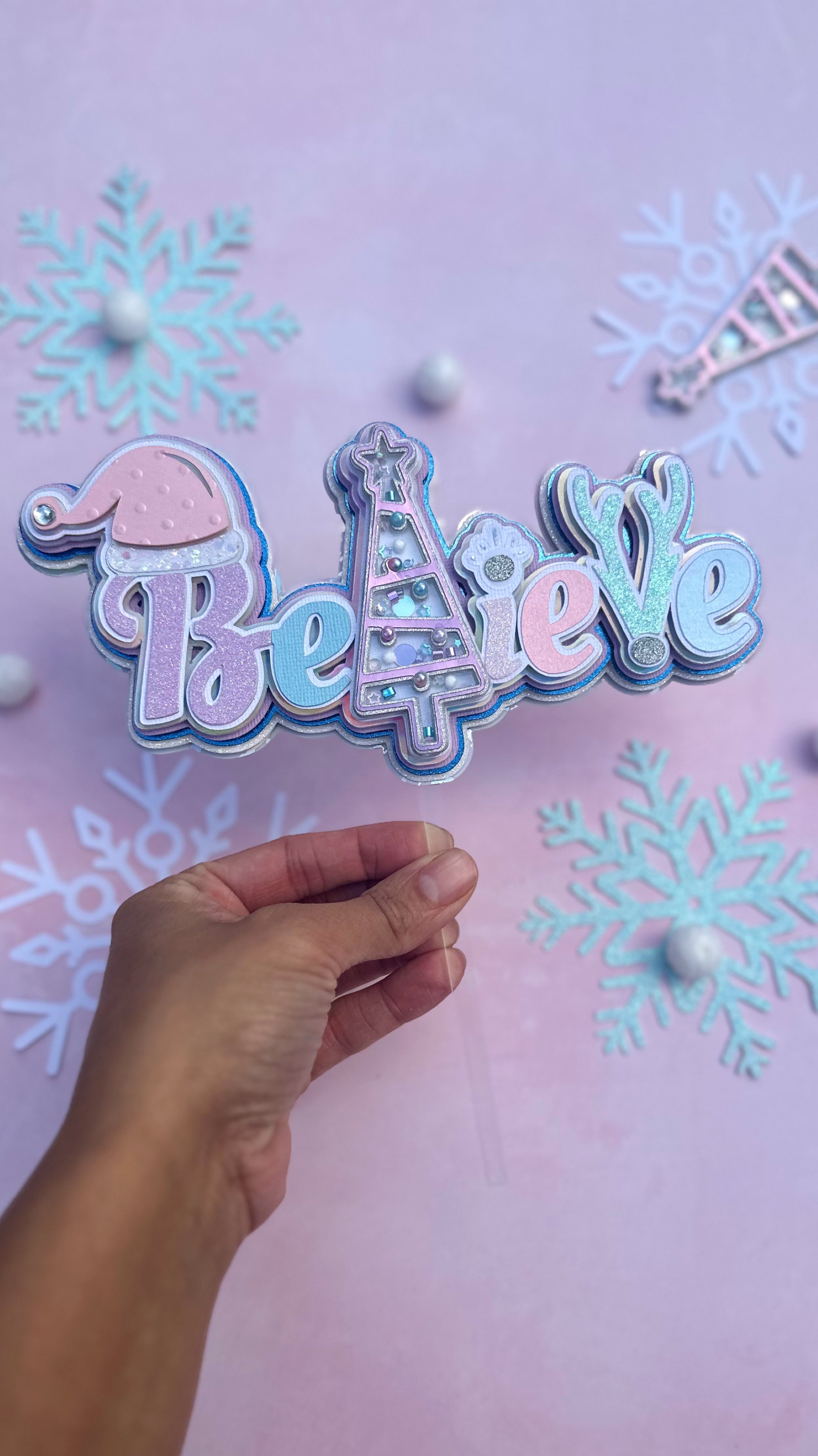 believe Christmas cake topper