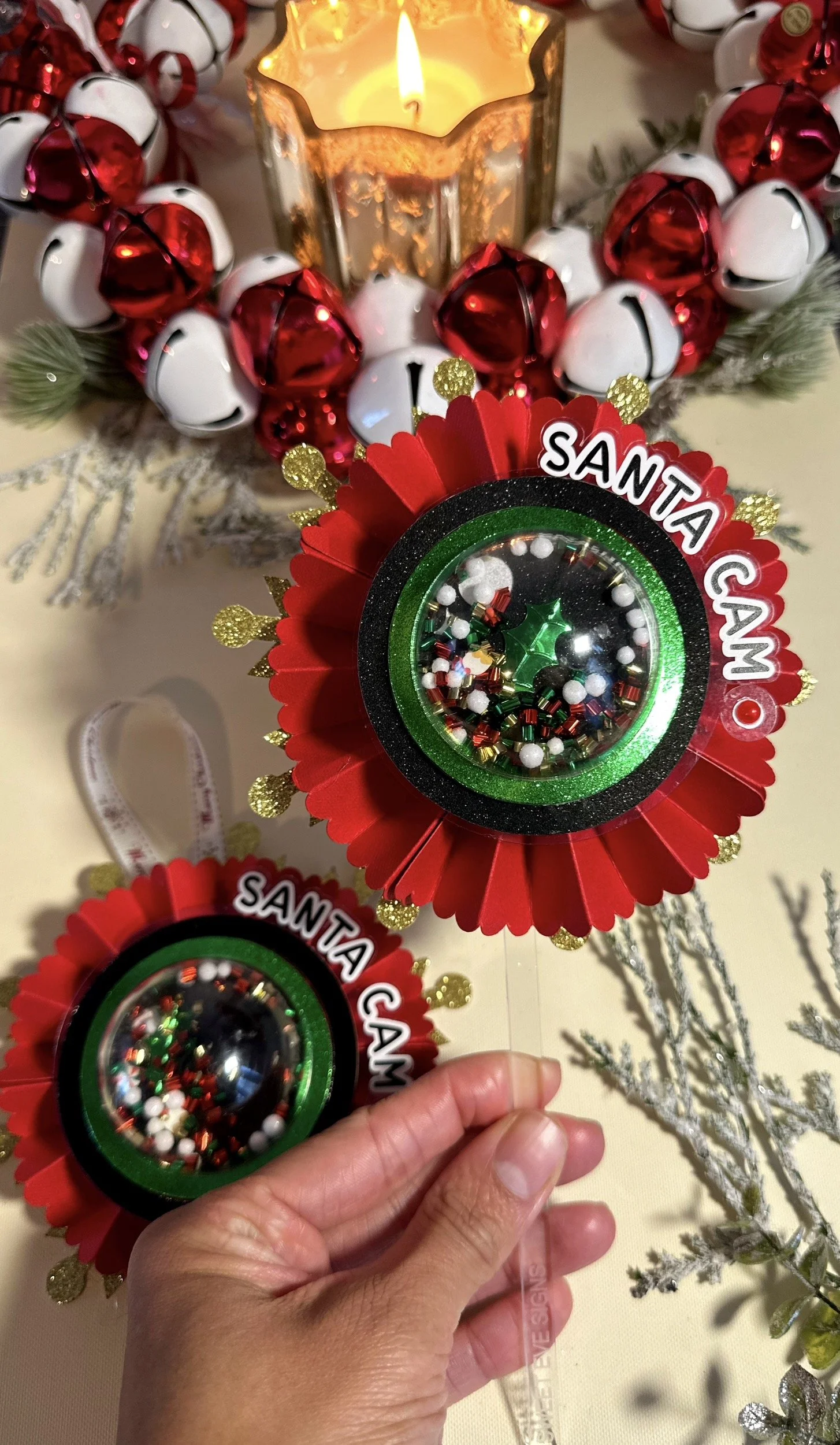 santa cam cake topper