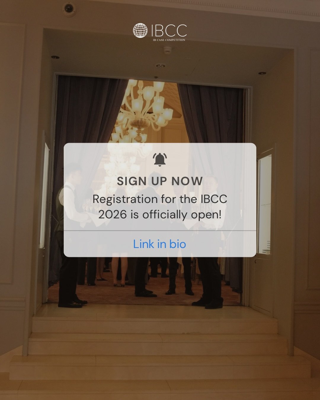 📣 IBCC 2026: Gather your team!

Join us June 17&ndash;19 for three days of challenging cases, new connections, and unforgettable experiences at this years International Business Case Competition.

Sign up as a team or alone &mdash; we can match you 