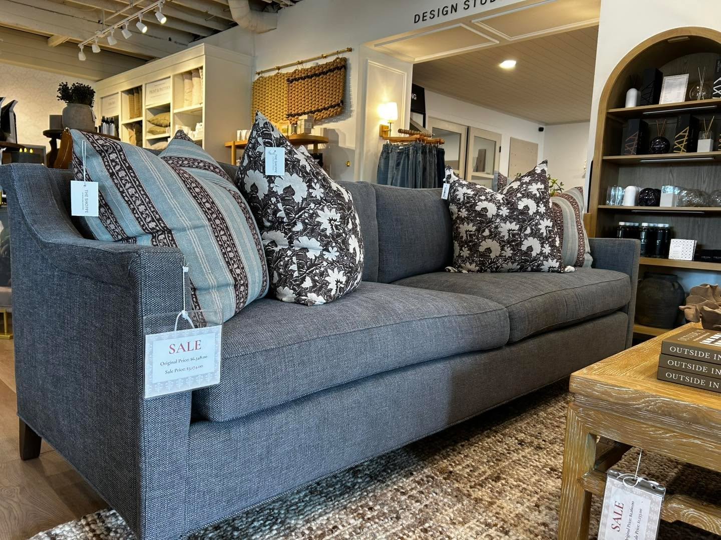 SHOWROOM SOFAS | 50% OFF

We're are making room for what's next.

These are pieces we've loved having in The Shoppe, and now they're ready to find a home of their own.

Available as shown.  Two matching throw pillows come with each sofa.  Additional 
