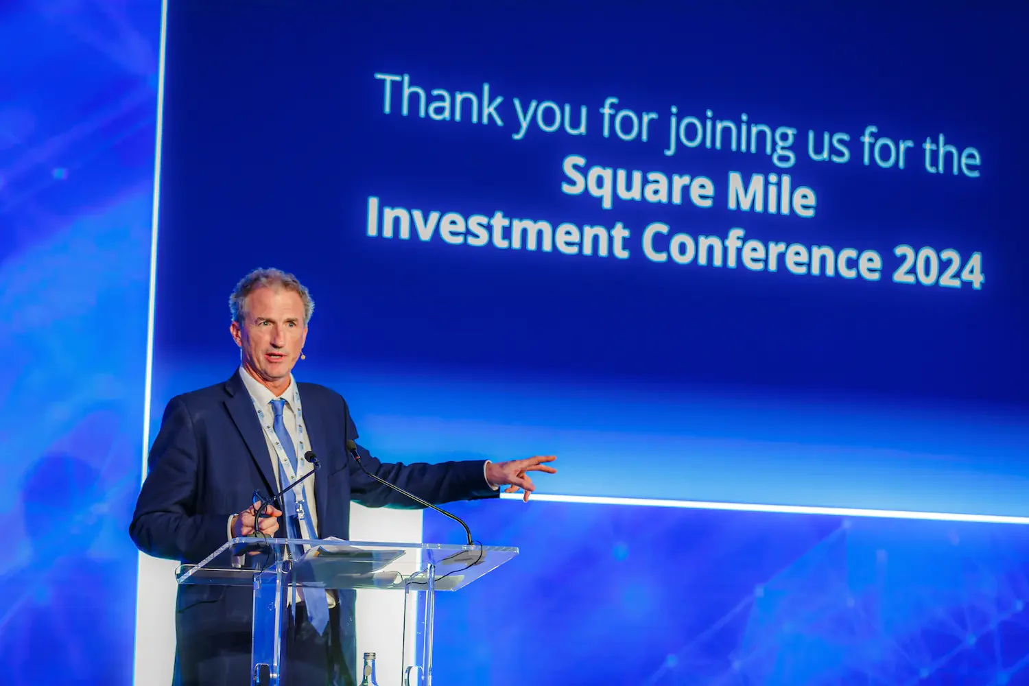 Square Mile Investment Conference speaker delivering closing remarks