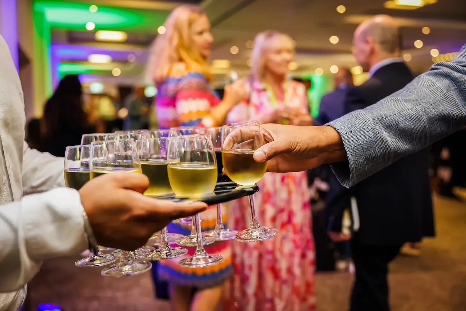 Drinks being served during a company party