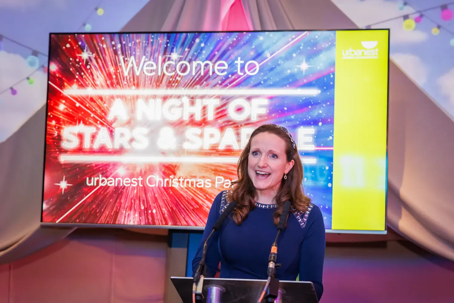 Host opening speech at Madame Tussaud's Christmas party