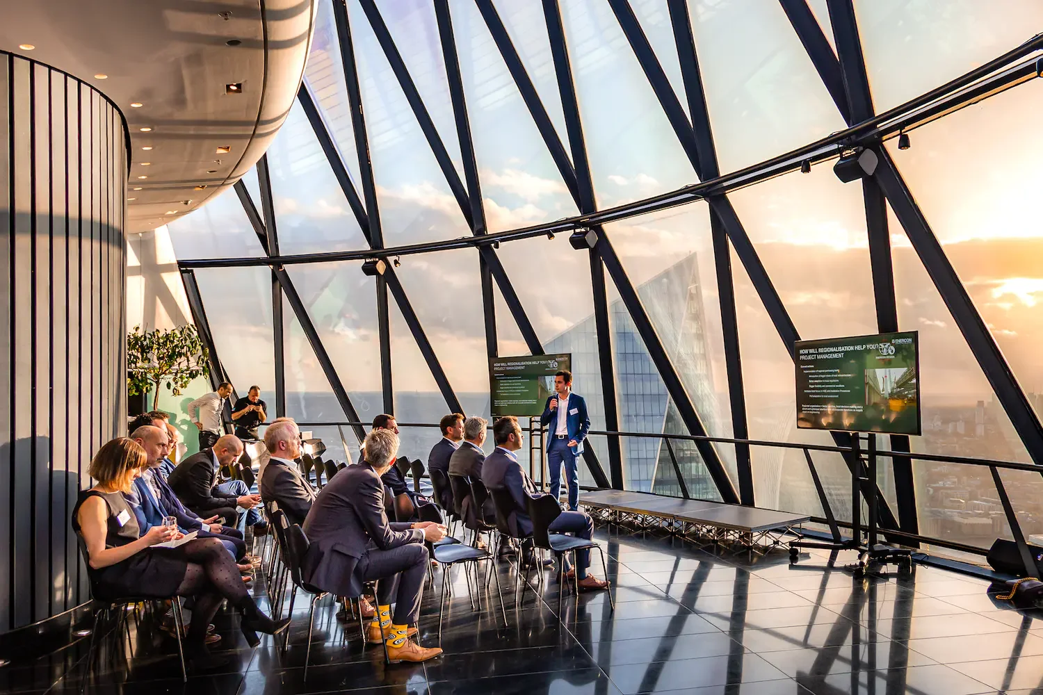 Finance conference panel at 30 St Mary Axe in London