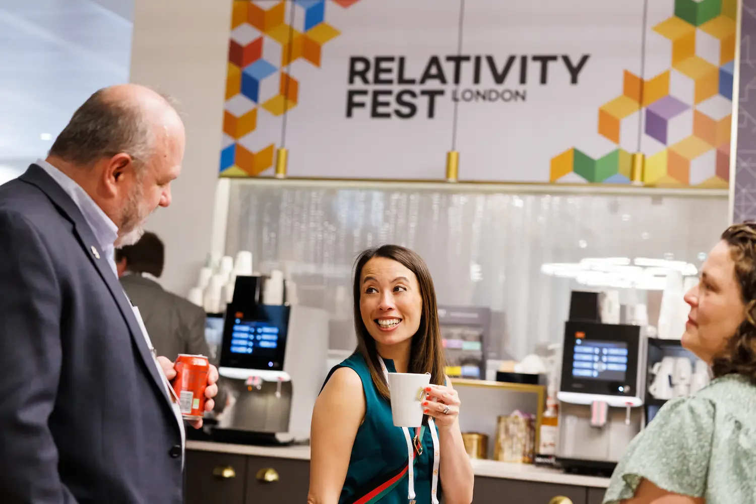 Candid networking moment at Convene 22 Bishopsgate