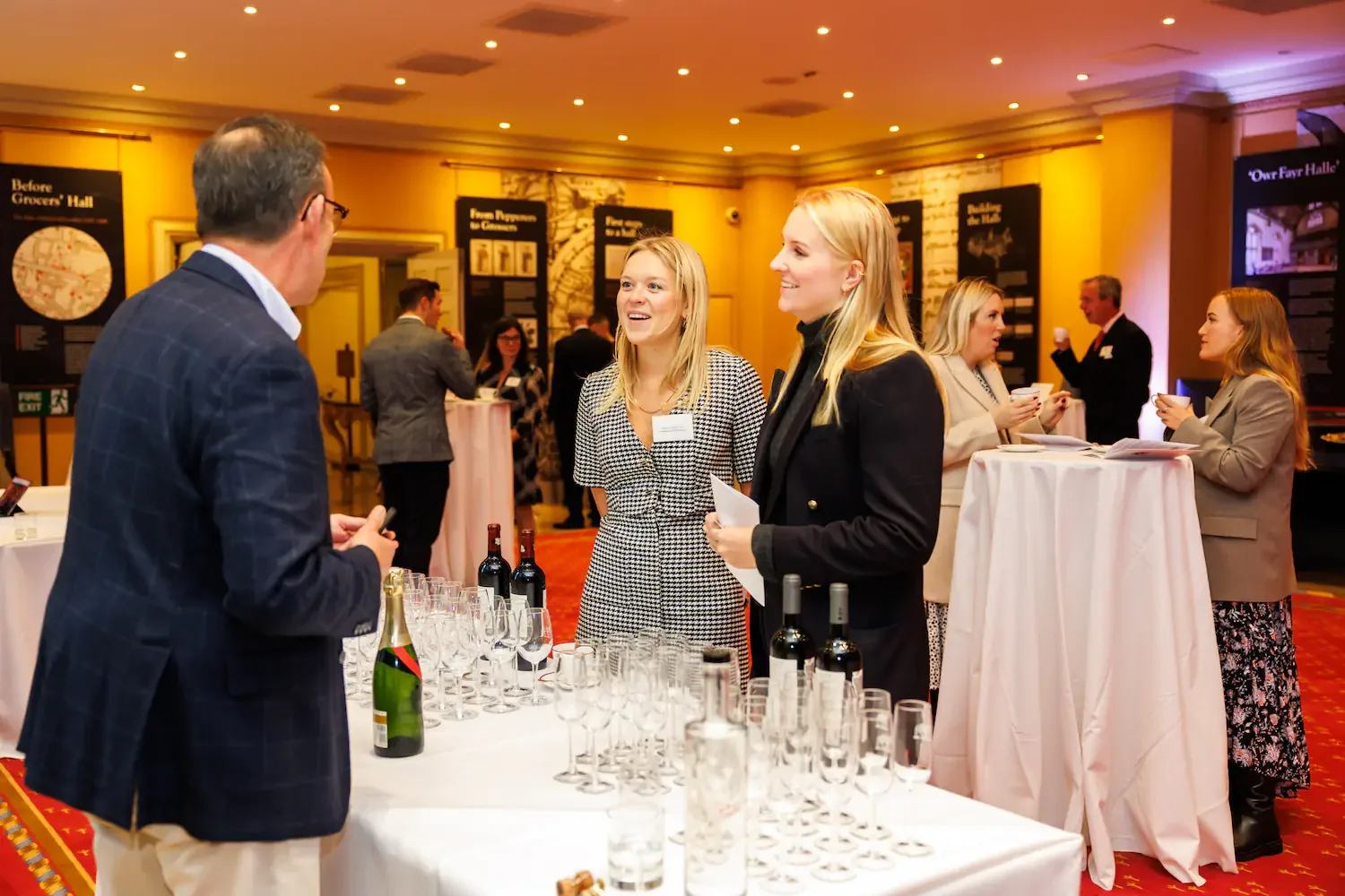 Corporate showcase guests networking at Grocers’ Hall