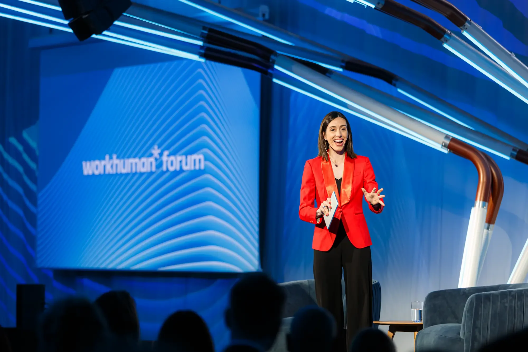 Workhuman Forum keynote speaker on stage