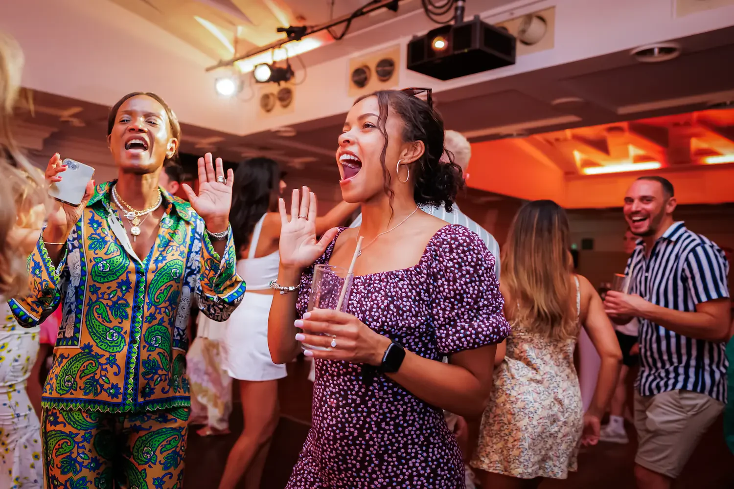 Dance and singing during corporate party in London