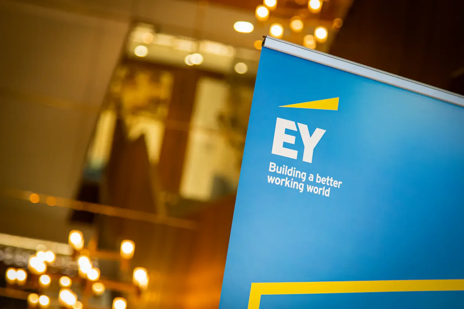 EY branding detail during conference