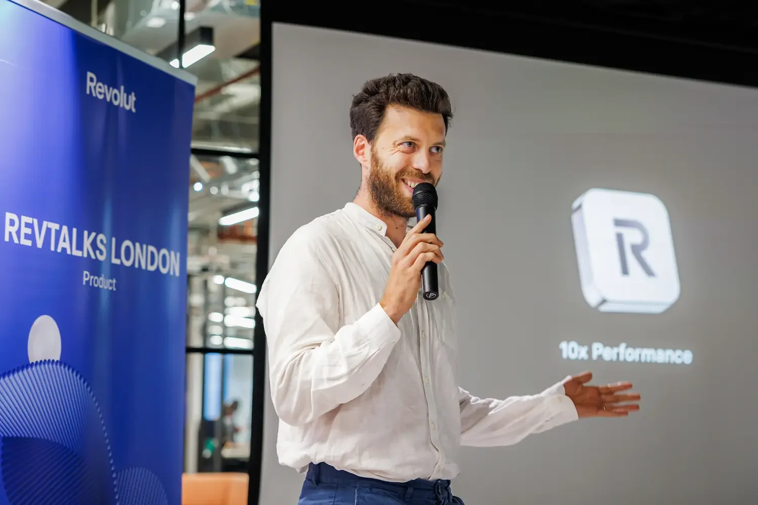 Revolut speaker addresses audience