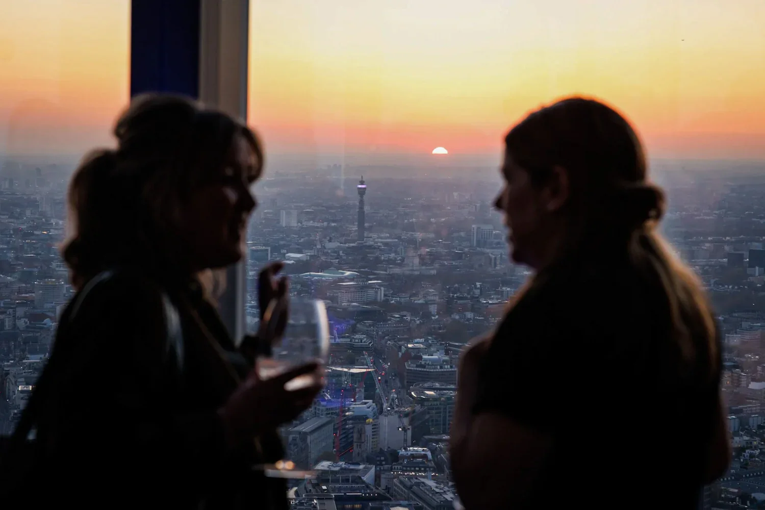 Sunset view from The Lucky Cat at 22 Bishopsgate