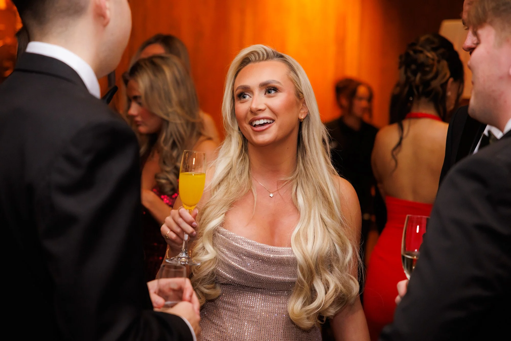 Guest networking during an elegant gala reception