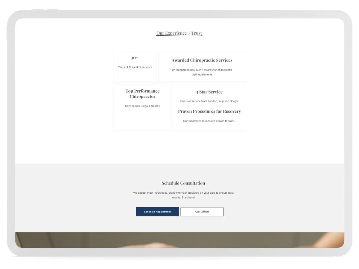 Teddy Henderson Chiropractor San Diego Website Design - Case Study 3