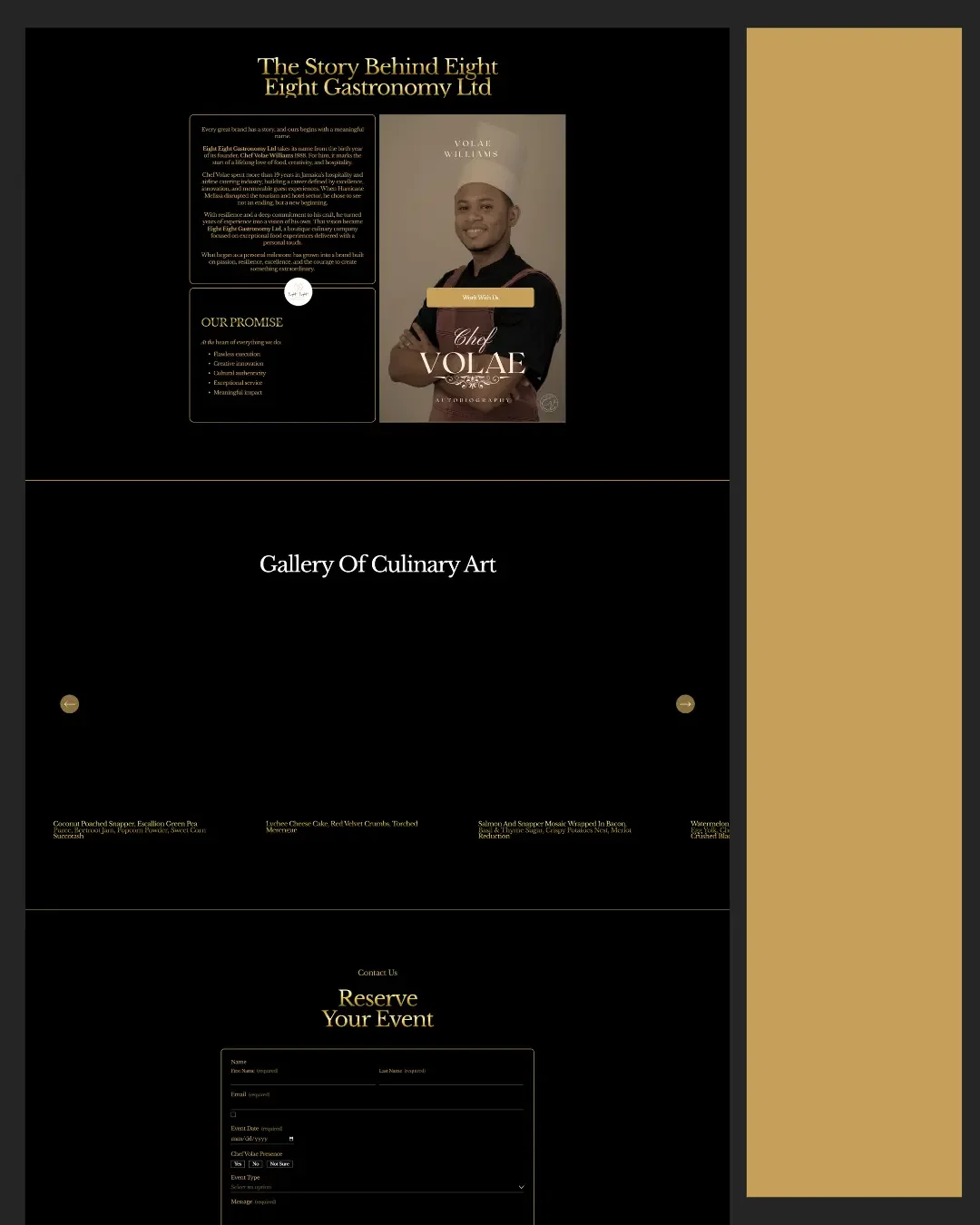 Squarespace Website Designer for Private chefs
