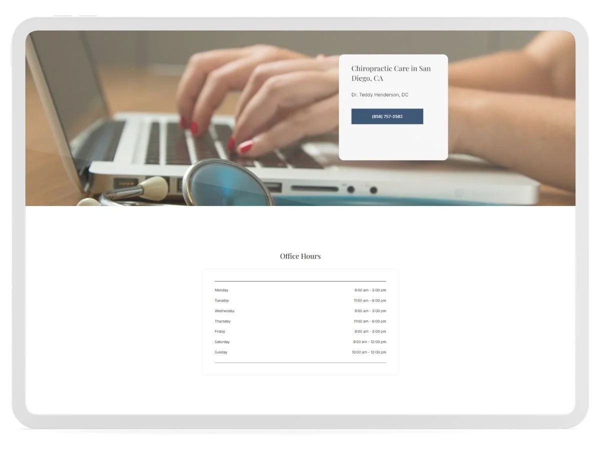 Teddy Henderson Chiropractor San Diego Website Design - Case Study 4