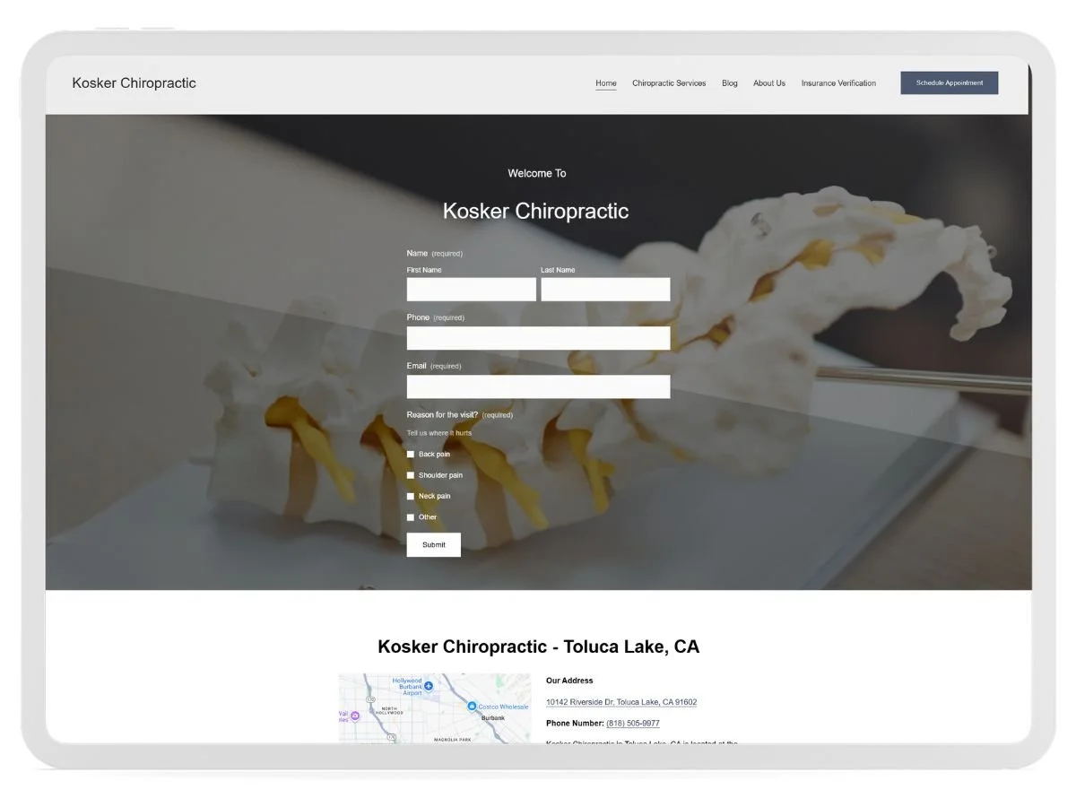 Kosker Chiropractic Web Design - 1
