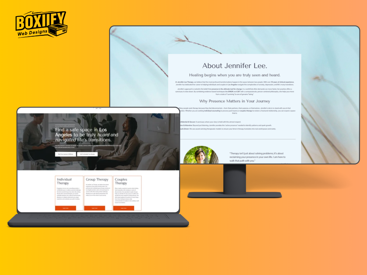 Mental health and therapy website design on Squarespace - Boxify Web Designs