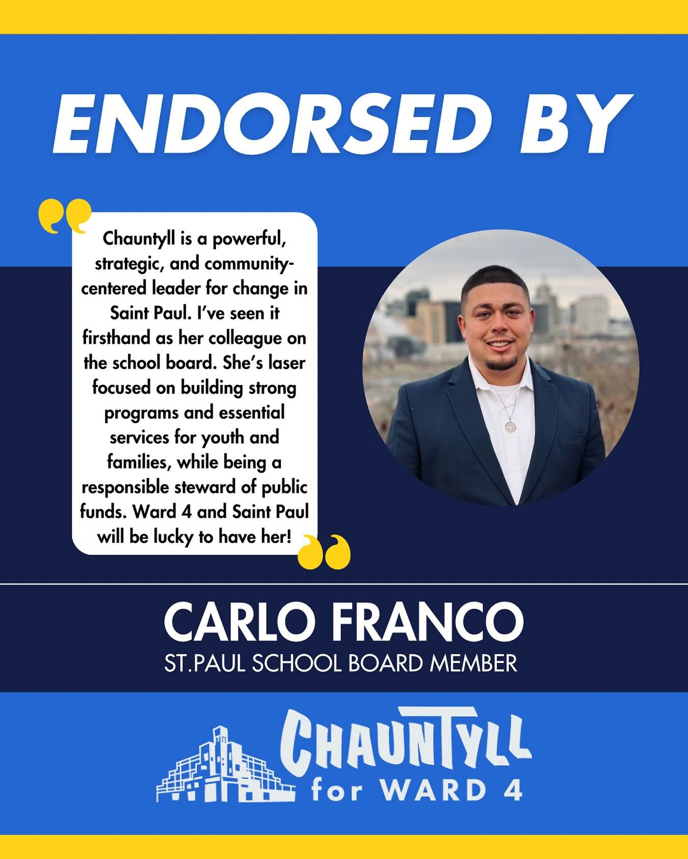 Endorsement from School Board member Carlo Franco