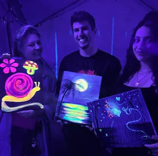 "Glow paint party with A Passion for Painting"