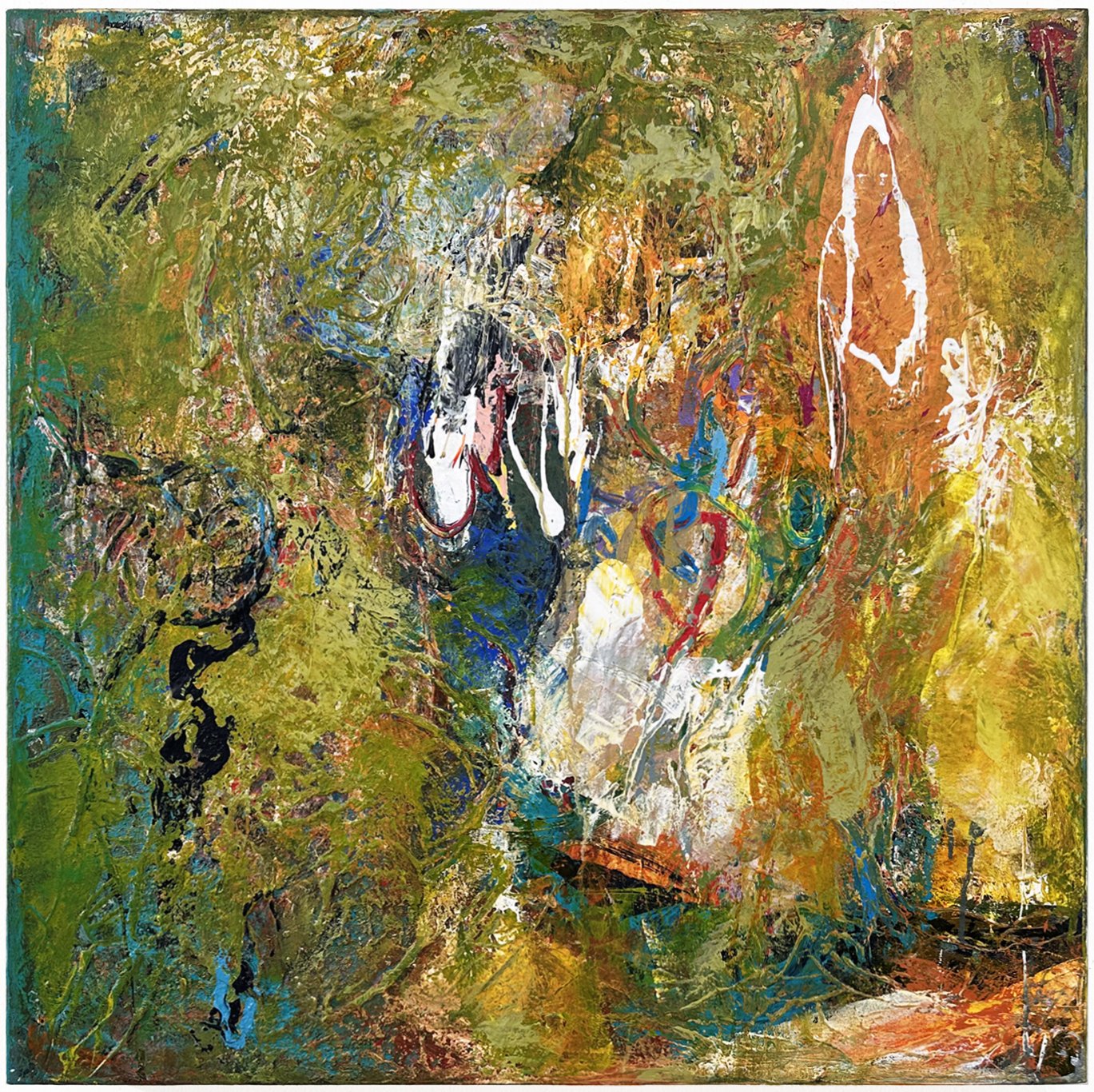 Inscape IX-2, 2004, mixed media on canvas, 36 x 36 inches
