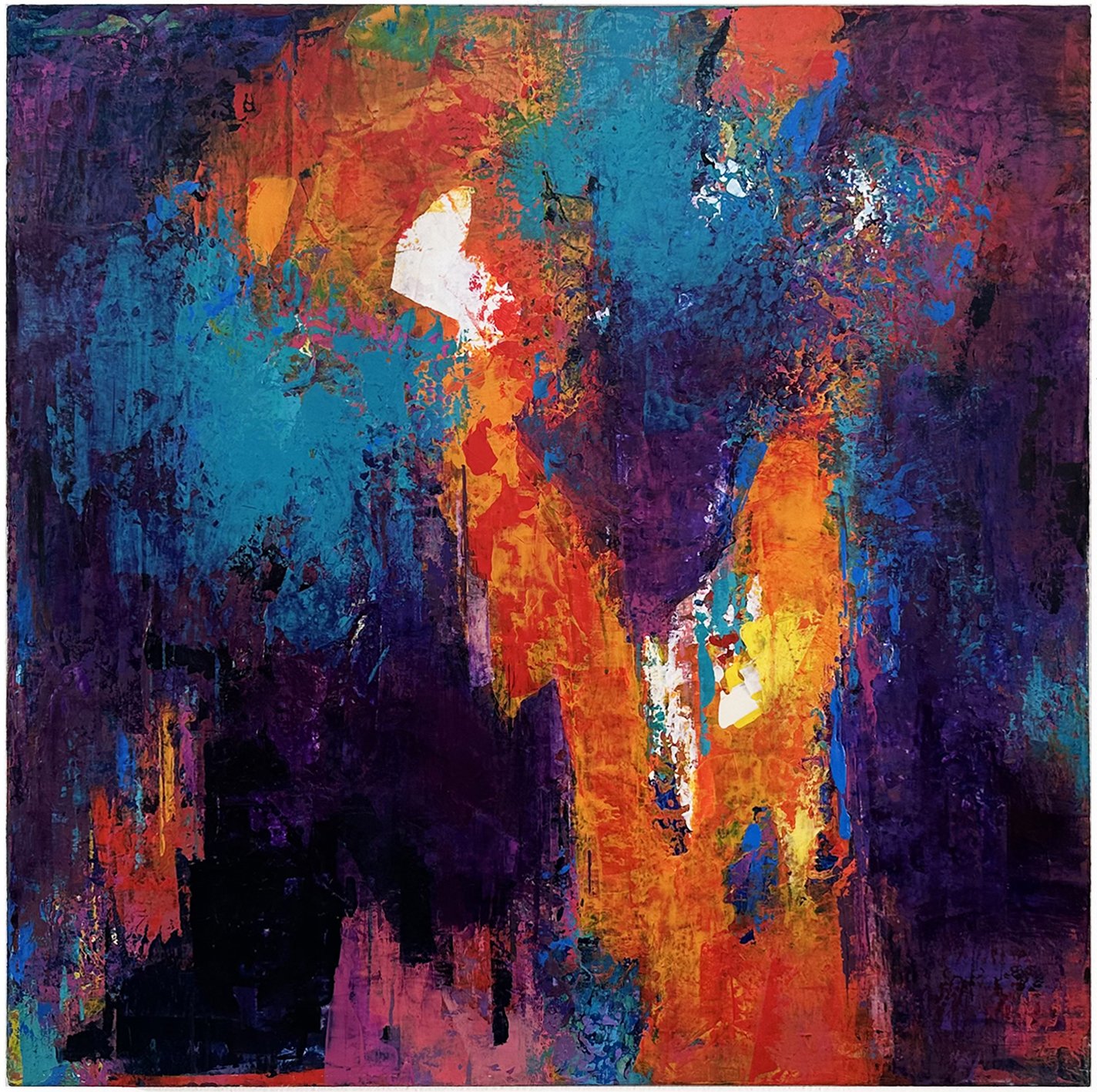 Inscape IX-x, 2007, mixed media on canvas, 36 x 36 inches