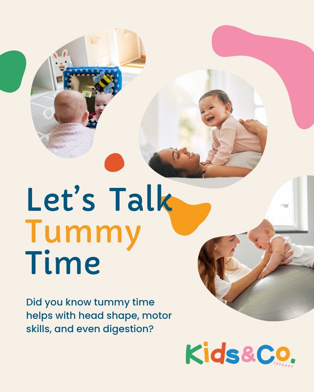 Did you know tummy time supports more than just neck strength?

It plays a vital role in shaping your baby&rsquo;s development. Here&rsquo;s why it matters:

✨ Head shape: Tummy time helps prevent flat spots (plagiocephaly) by giving baby a break fro
