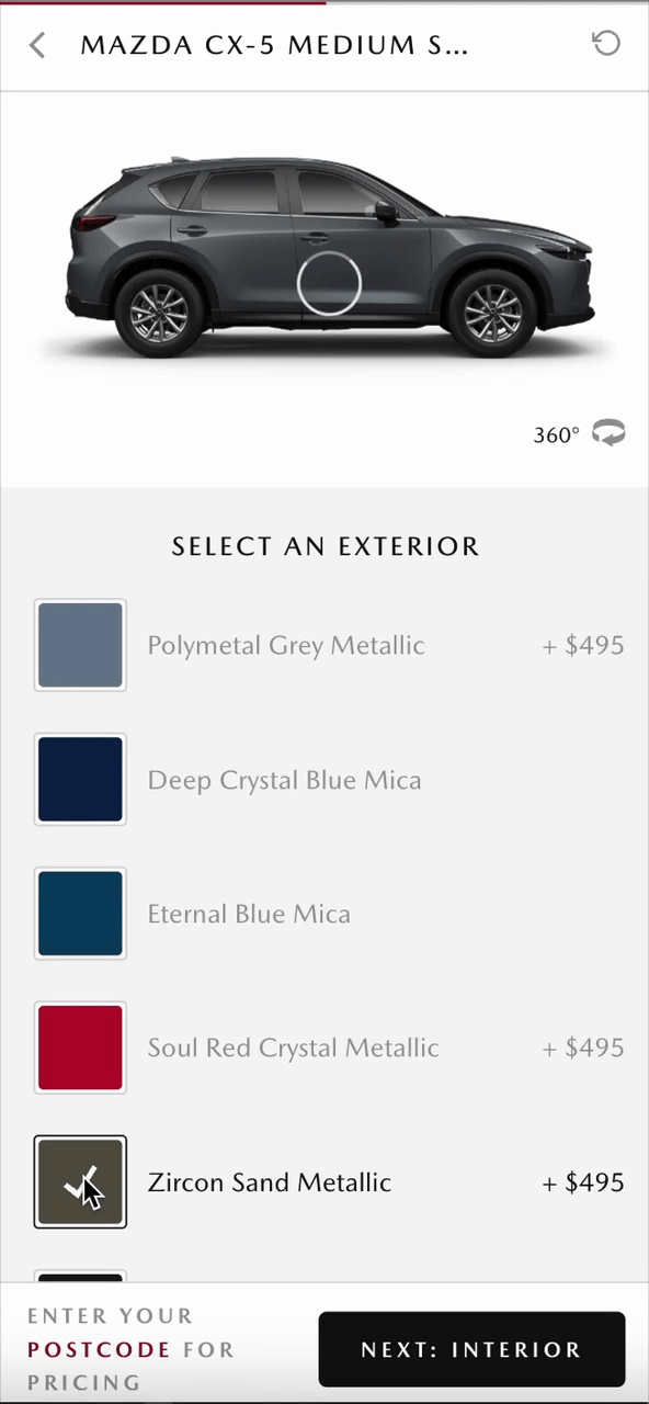Before: Users have to scroll back and force to see colour changes