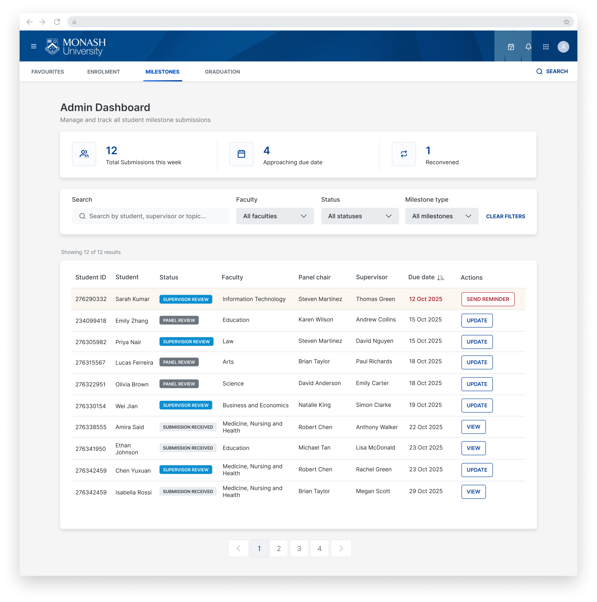 Building on this foundation, I designed a admin concept dashboard that centralised milestone tracking and management, improving visibility, efficiency, and administrative oversight.