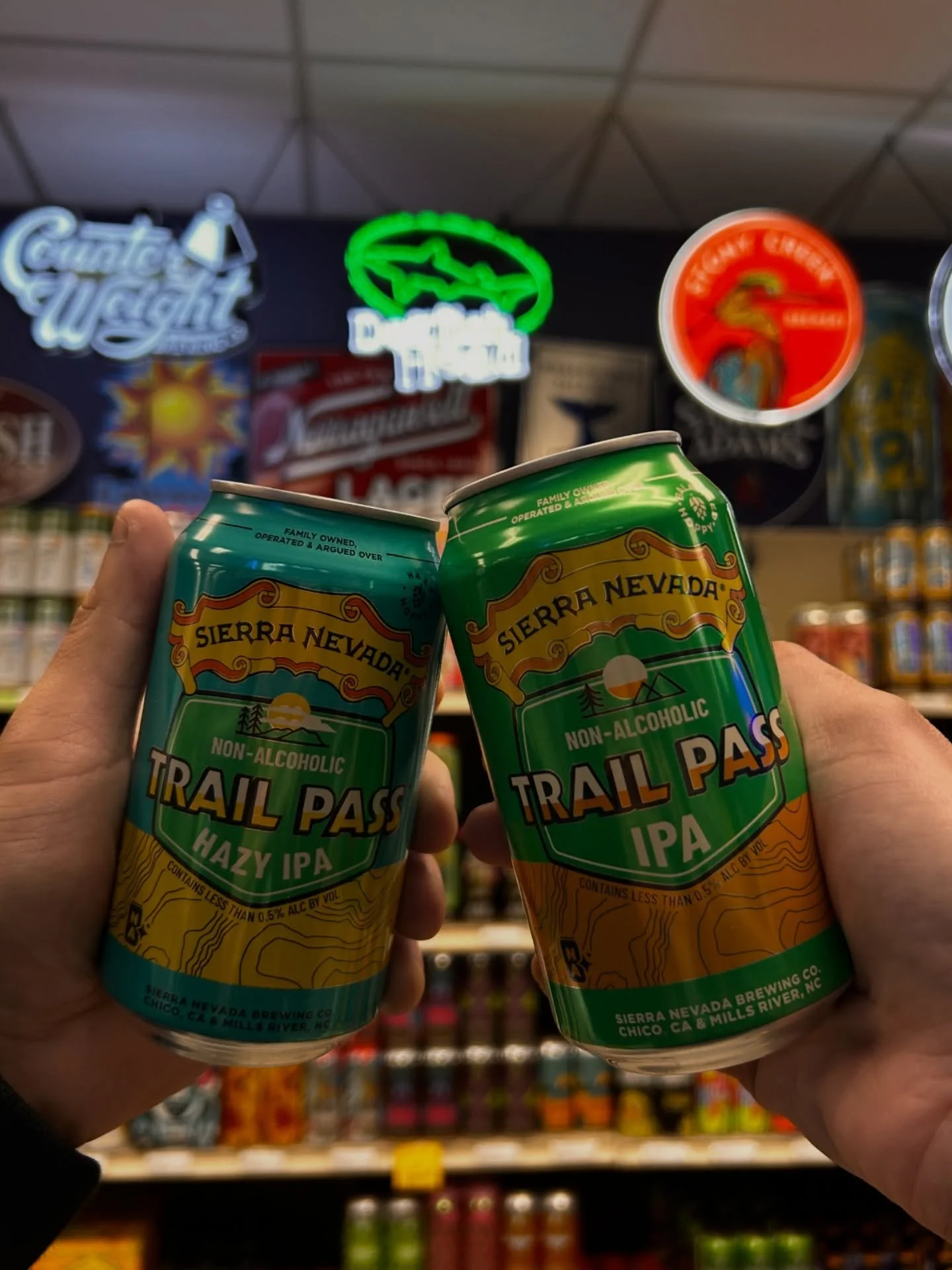 Another solid non-alcoholic option on the shelves 🍺
This is Trail Pass from Sierra Nevada Brewing Co. &mdash; available as both a Hazy IPA and a classic IPA, each brewed to stay under 0.5% ABV.

Sierra Nevada is one of the OGs of American craft beer