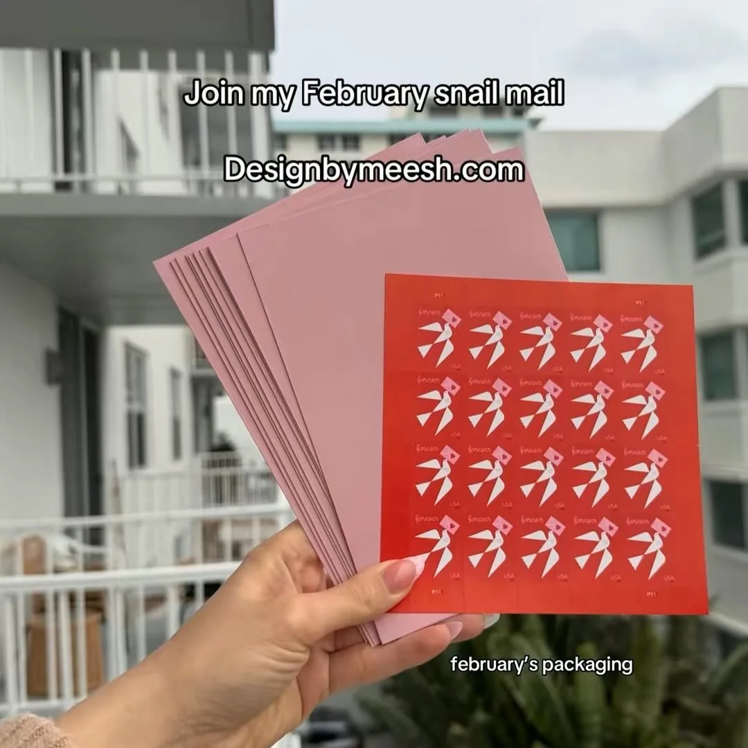 Sign up on Designbymeesh.com through February snail mail. #artclub #snailmaillove #snailmailideas