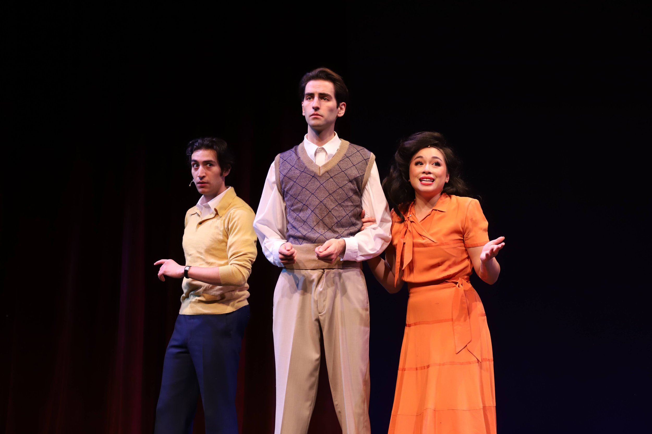 G Alvarado as Ted Hanover in Holiday inn with Christian Bolduc and April Santo Domingo
