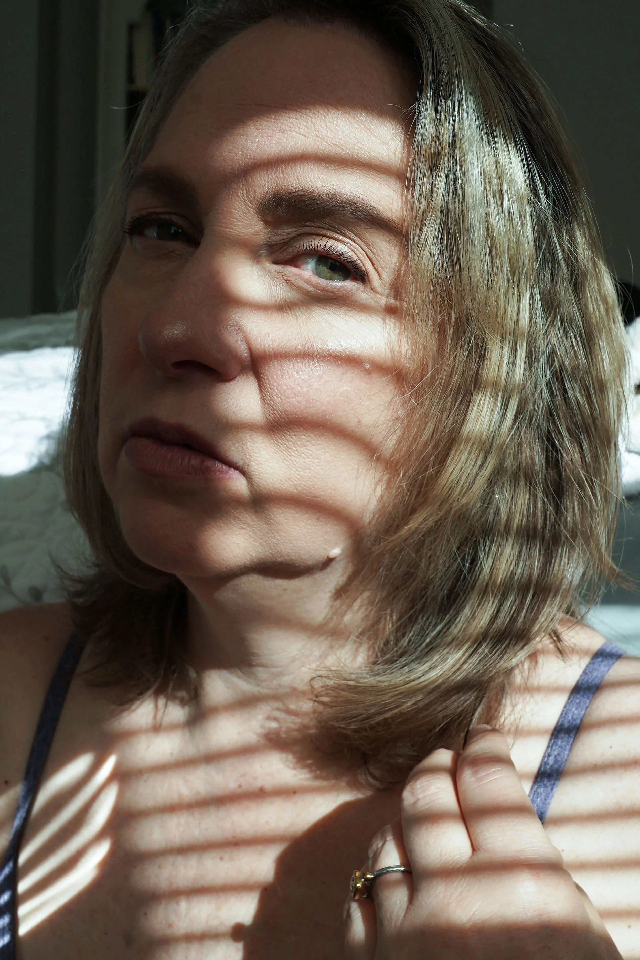 Natalie Pinson, 56
“Getting older is an odd feeling. When I had my baby and brought him to see my parents, it was this moment of generations. I realized, I really am old now, I’m the parent. It forces you to reflect forwards and backwards, on life an