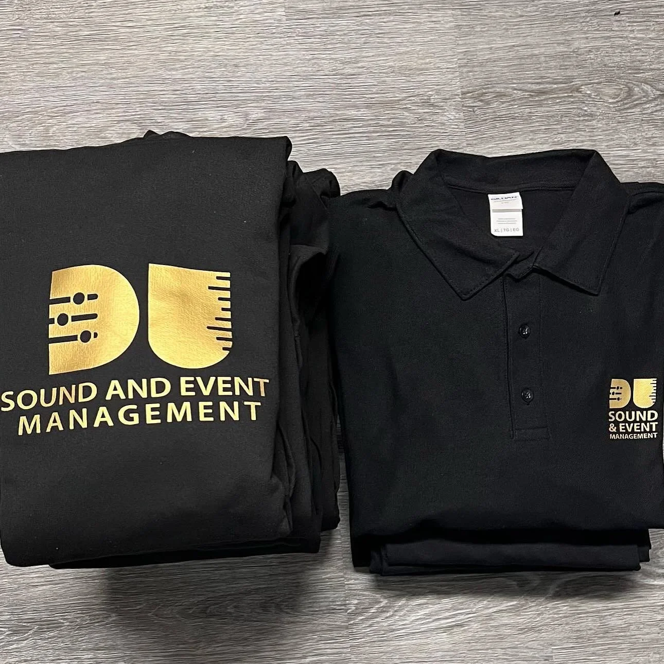 Cotton black golf shirt