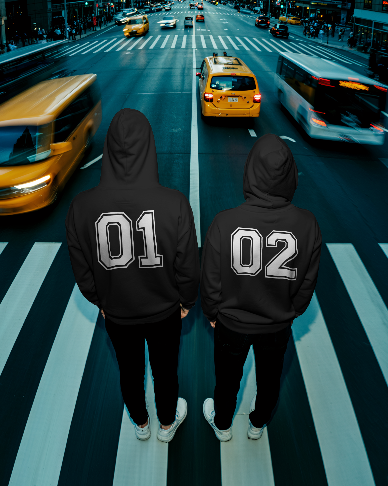 Matching Number Hoodies for siblings/twins