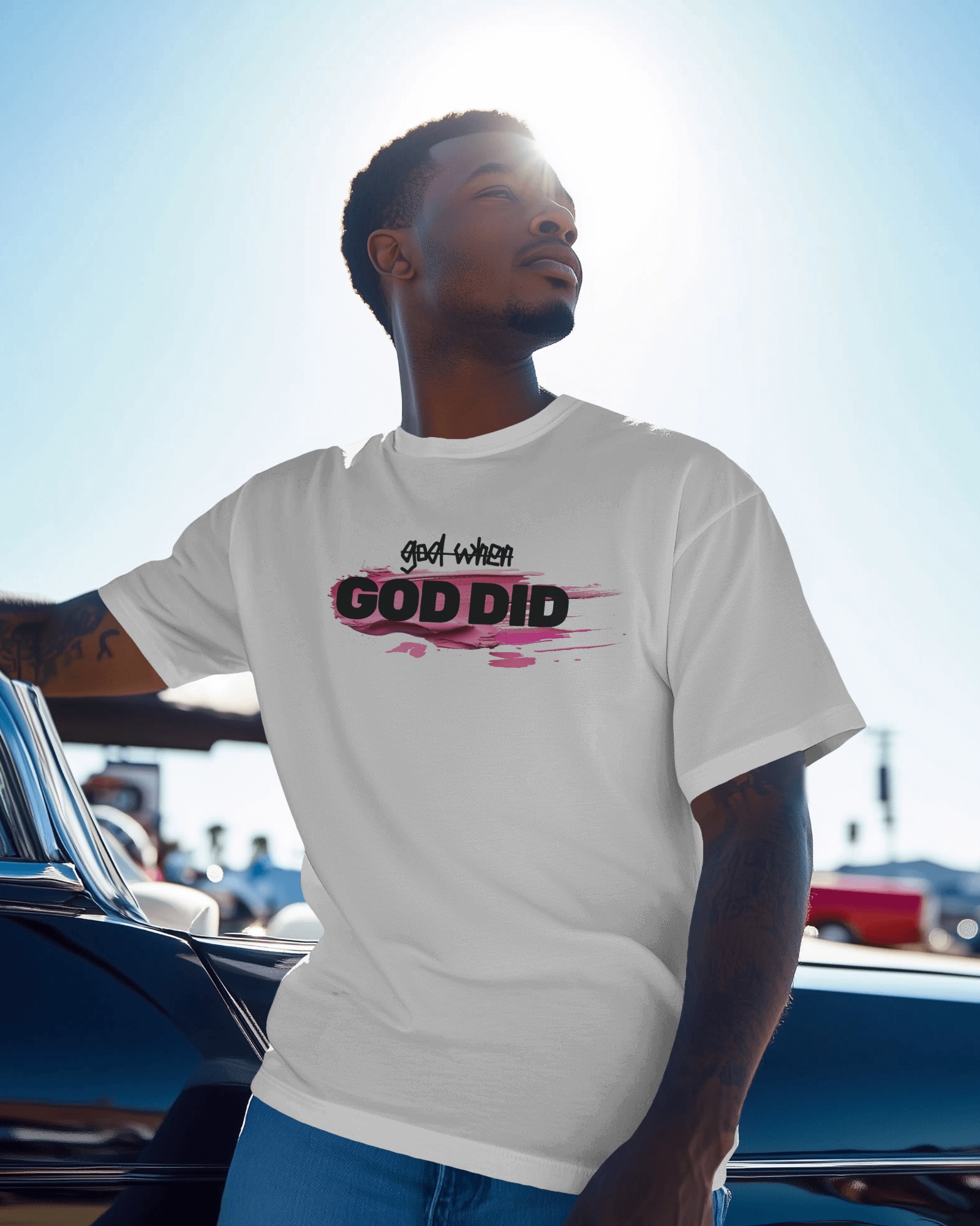 sunlit-outdoor-t-shirt-mockup-male-model-leaning-on-classic-car-golden-hour-glow-casual-stylish-streetwear-vibes-0750.png
