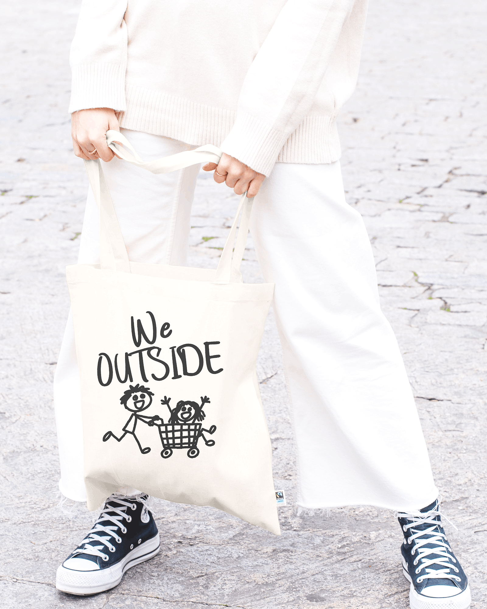 'We Outside' Canvas Tote Bag