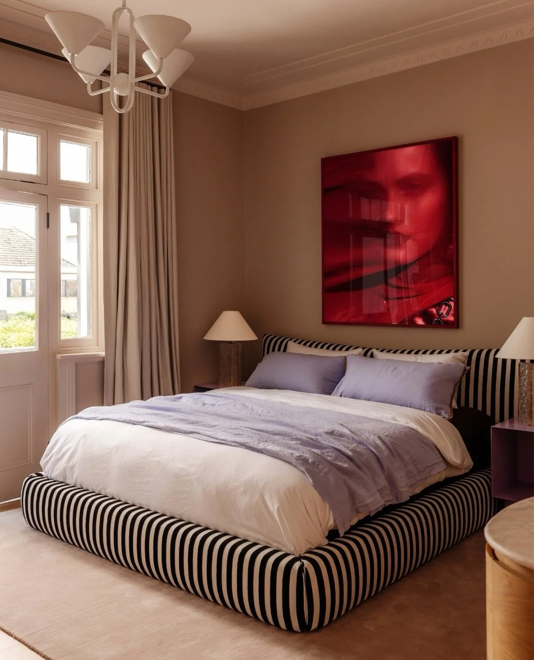 TAMARAMA: BEDROOM 1
A complete SPACE LIFT and proof that you can have both calm and character.

I built tonal layers through texture, then introduced striking pieces, carefully placed and perfectly balanced. My favourite pairing - this bold @create.e