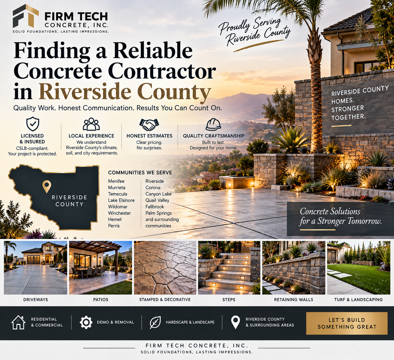 Finding a Reliable Concrete Contractor in Riverside County | Firm Tech