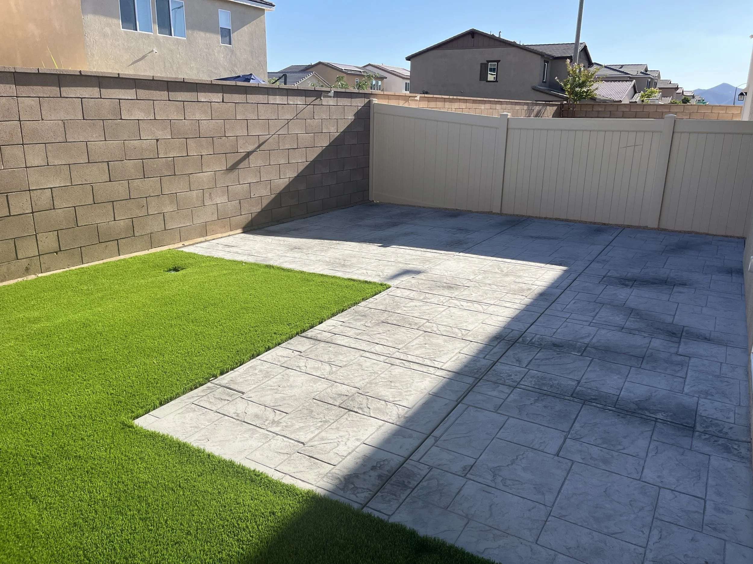 Stamped Concrete & Pro 100 Turf 